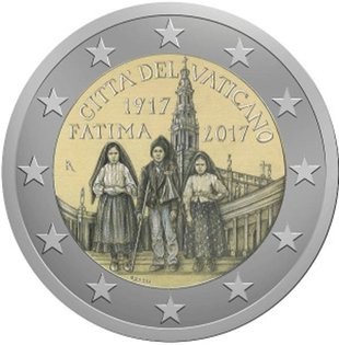 2 Euro Vatikan 2017 - Hundertjahrfeier der Erscheinungen von Fatima - BU