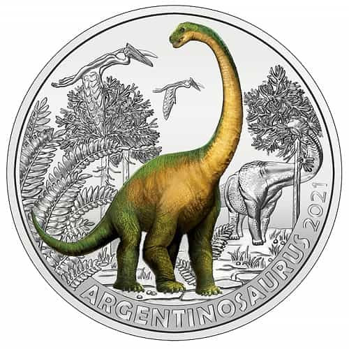 3 Euro Tiertaler Argentinosaurus huinculensis 2021 - Super Saurier