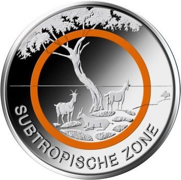 5 Euro Deutschland 2018 - Subtropische Zone - Stempelglanz - Prägestätte unserer Wahl