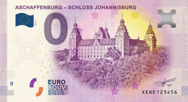 0 Euro Banknote Aschaffenburg 2020 - Schloss Johannisburg