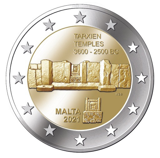 2 Euro Malta 2021 - Tarxien Tempel - Einzelmünze