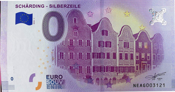 0 Euro Banknote Barockstadt Schärding Silberzeile Österreich