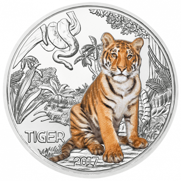 3 Euro Tiertaler Tiger 2017
