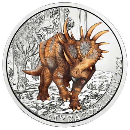 3 Euro Tiertaler Styracosaurus albertensis 2021 - Super Saurier