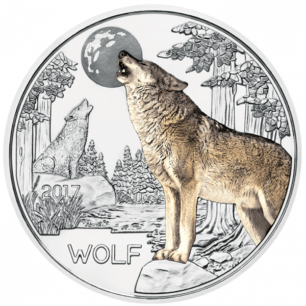 3 Euro Tiertaler Wolf 2017