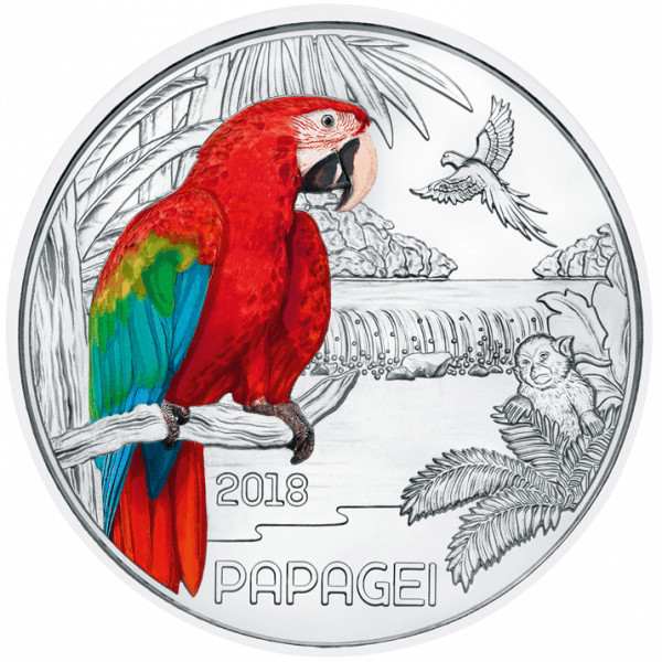 3 Euro Tiertaler Papagei 2018