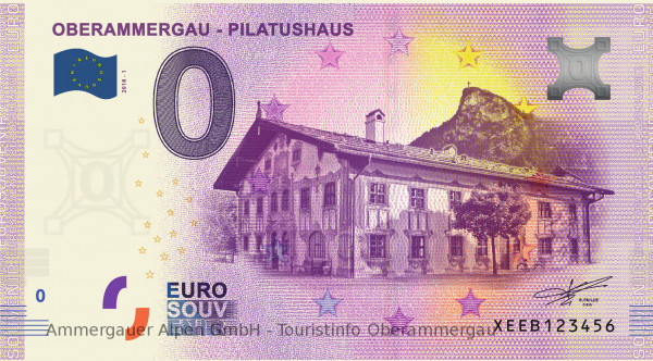 0 Euro Banknote Oberammergau Pilatushaus