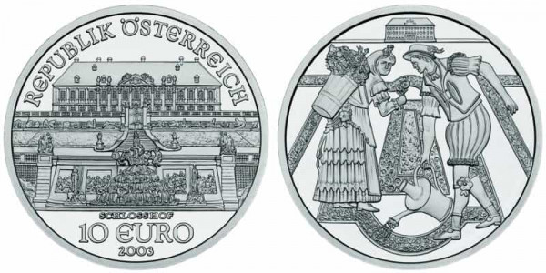 10 Euro Gedenkmünze Österreich 2003 Schloss Schönbrunn
