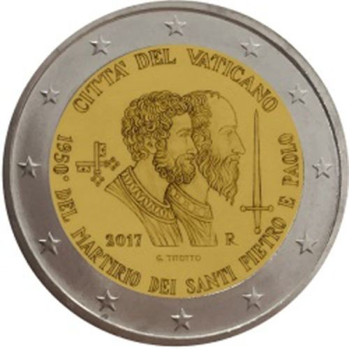 2 Euro Vatikan 2017 - 1950. Jahrestag des Martyriums St. Petrus und Paul - BU