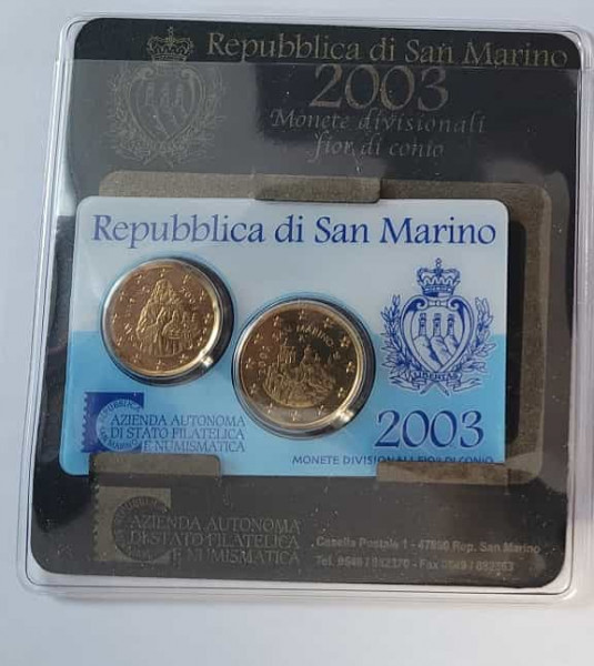 Minikit 20 Cent und 50 Cent San Marino 2003 UNC