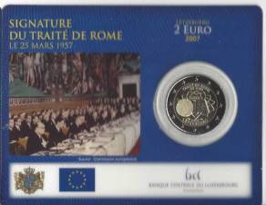 2 Euro Luxemburg 2007 Römische Verträge Coincard