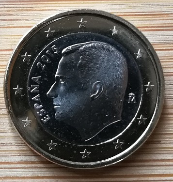 1 Euro Spanien 2015 Felipe - neues Motiv - UNC