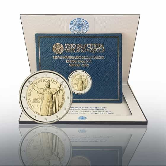 2 Euro Vatikan 2022 - 125. Geburtstag von Papst Paul VI. - BU